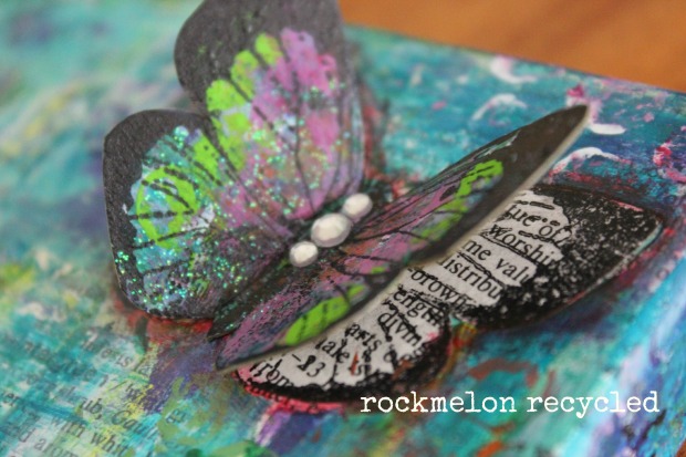 rockmelon recycled art collage butterflies 2