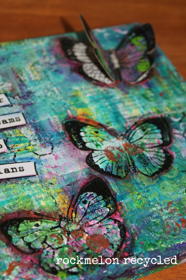 rockmelon recycled art collage butterflies 4